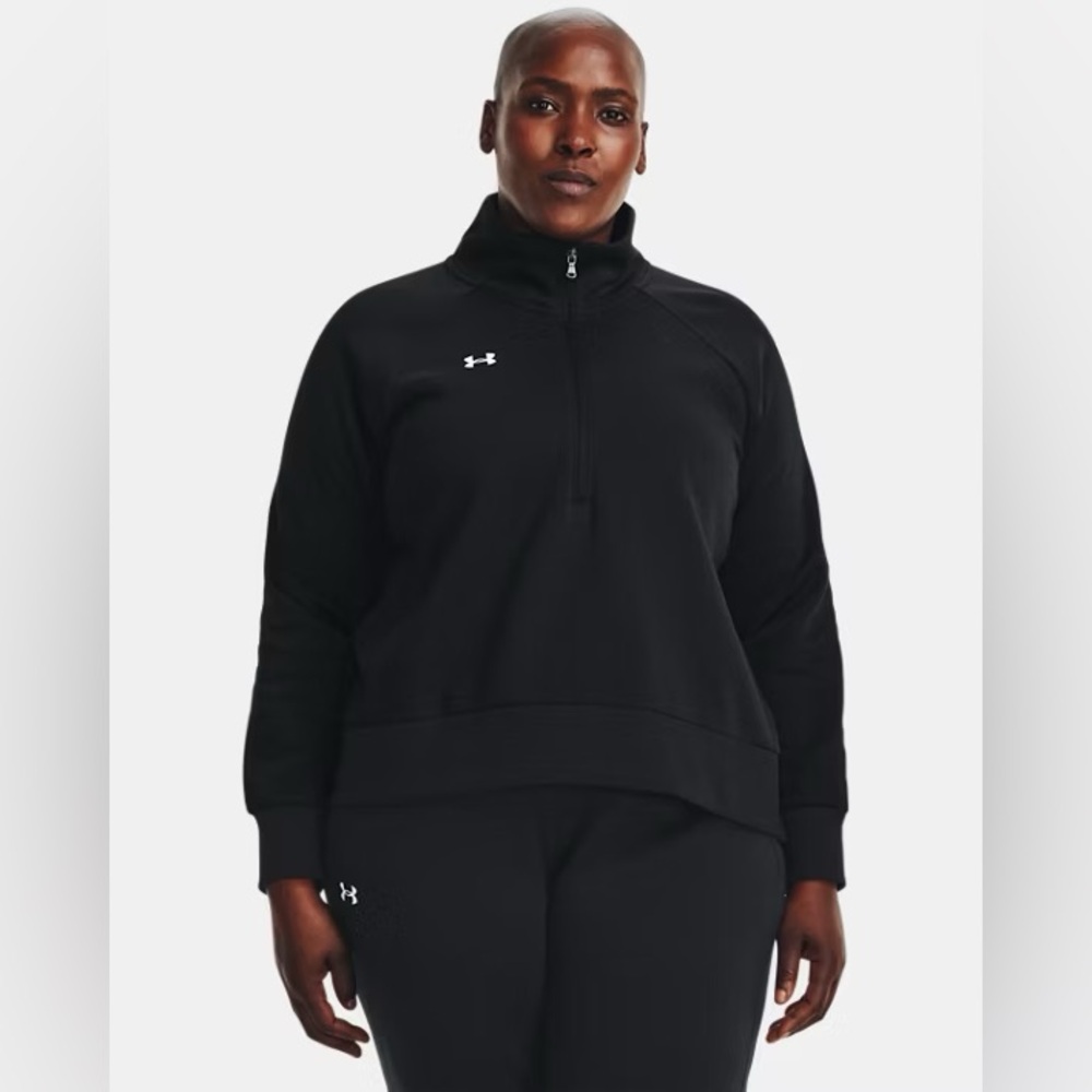 NWT Women’s 3X Under Armour Rival Fleece Black 1/2 Zip Sweatshirt